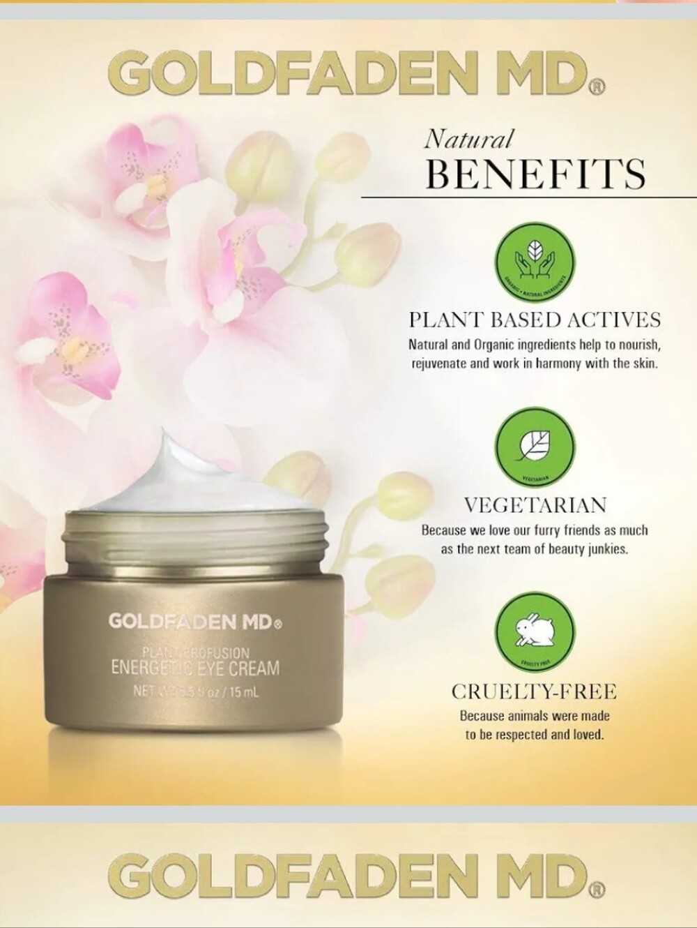 Plant Profusion Energetic Eye Cream 0.5 Fl Oz For Dark Circles And  Deep Lines